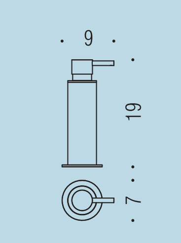 Colombo Design plus dispenser per sapone liquido da, dettaglio ravvicinato del materiale e dell'aggancio