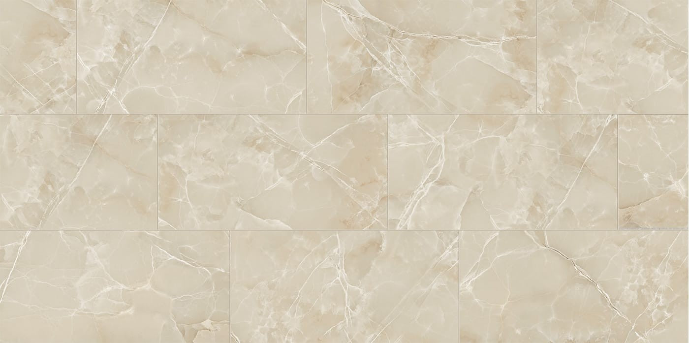 Cerim Exalt Pavimento Rivestimento 60x60 Cm 10mm Effetto Oyster Shade Nat posata in ambiente arredato, dettaglio della...