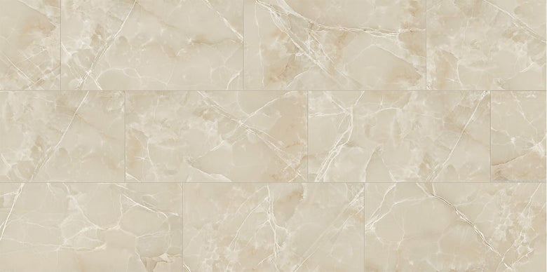 Cerim Exalt Pavimento Rivestimento 60x60 Cm 10mm Effetto Oyster Shade Nat posata in ambiente arredato, dettaglio della...