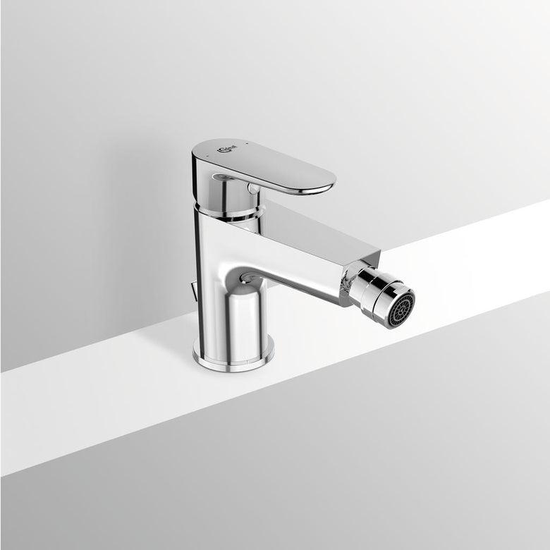 Ideal standard Cerafine O bc705aa miscelatore bidet con Cromo Lucido, vista frontale della maniglia e della bocca di...