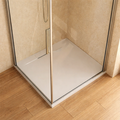 Box doccia 100x100 battente vetro temperato 6 mm 195 H cromo Linje