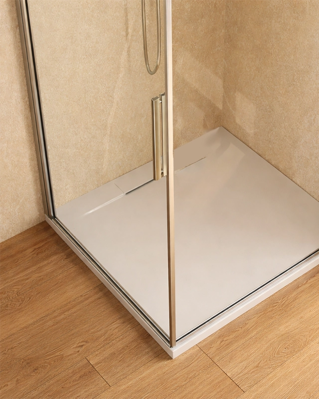 Box doccia 80x100 battente vetro temperato 6 mm 195 H cromo Cromo Lucido, dettaglio dei profili e delle cerniere in...