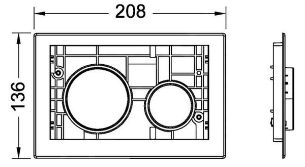 Tece Teceloop 9240667 pulsantiera interna per scarico wc nera