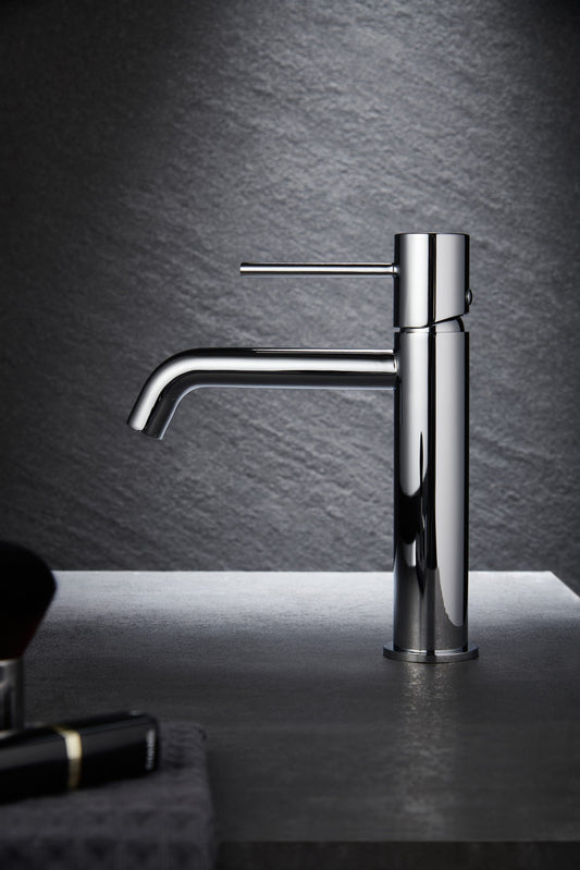 Rubinetto miscelatore per lavabo monocomando senza scarico in ottone cromato Memo