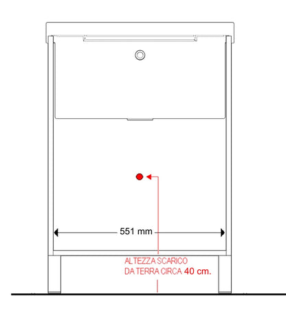 Lavatoio 60x50 bianco due ante e gocciolatoio