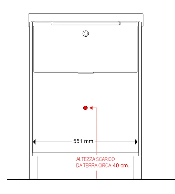 Lavatoio 60x50 bianco due ante e gocciolatoio