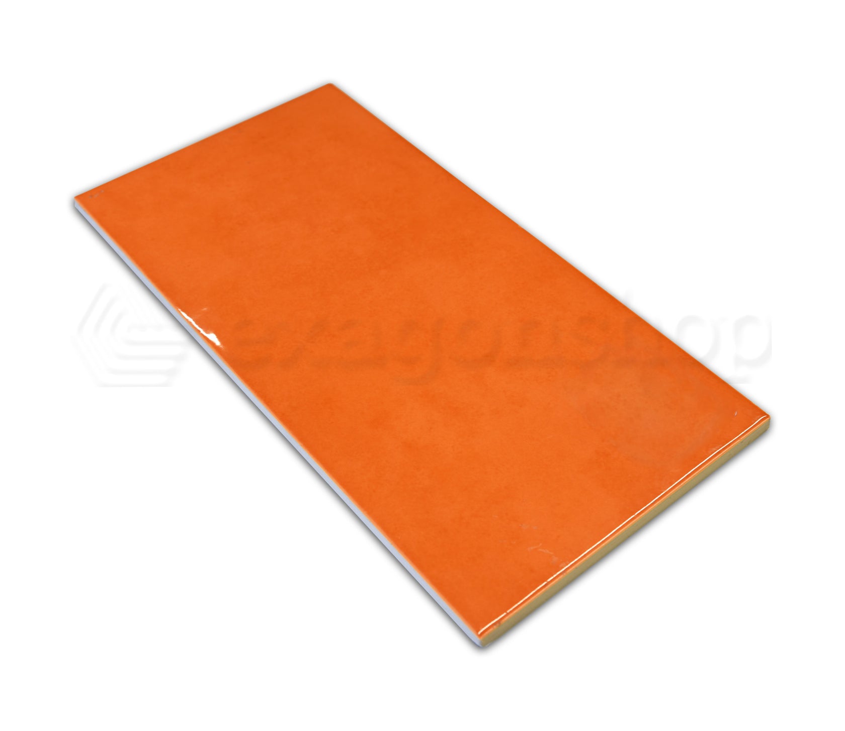 Ceramica Sant Agostino Idea Sole Rivestimento 18x36 Cm Arancio Lucido, superficie e texture ravvicinata del gres