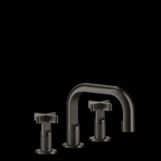 Gessi Inciso Gruppo Lavabo 3 Fori con maniglie a croce e scarico Nero Xl 58111