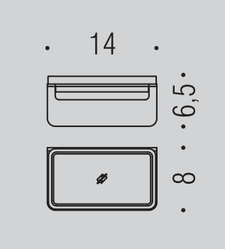 Colombo design over b7001vss porta sapone a muro in vetro Acciaio Satinato, dettaglio ravvicinato del materiale e...