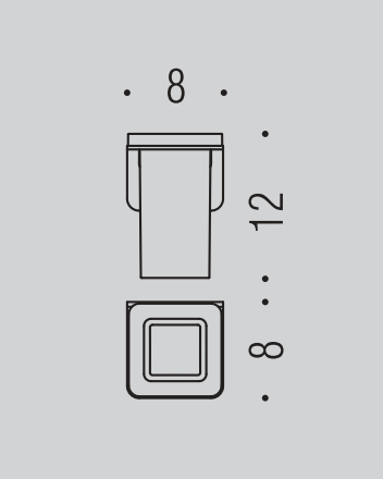 Colombo design over b7002vss bicchiere portaspazzolini in Acciaio Satinato, dettaglio ravvicinato del materiale e...