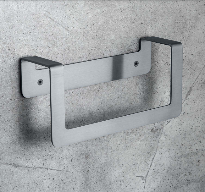 Colombo Over B7031VSS portasalvietta ad anello in acciaio in acciaio inox e satinato montato a parete, vista del design e...