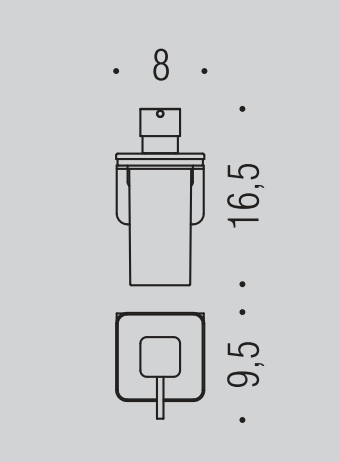 Colombo Design Over B9328vss dispenser sapone liquido a, dettaglio ravvicinato del materiale e dell'aggancio