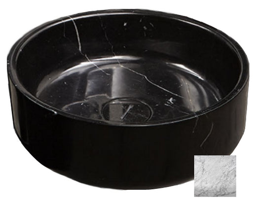 Antonio Lupi Opale Lavabo Tondo Soprapiano Cm 50x50 In Marmo di Carrara bianco