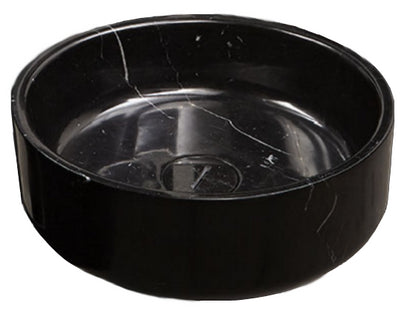 Antonio Lupi Opale Lavabo Tondo Soprapiano Cm 50 In Nero Marquinia