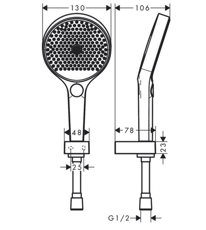 Set doccetta 3 jet Con supporto a muro e Flessibile bianco opaco Hansgrohe Rainfinity 26852700