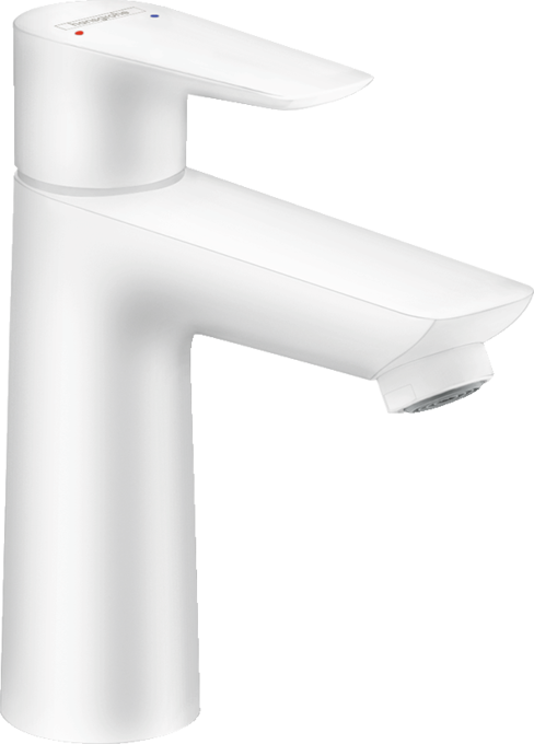 Hansgrohe Talis E Miscelatore Lavabo 110 Con Saltarello, vista frontale su sfondo bianco