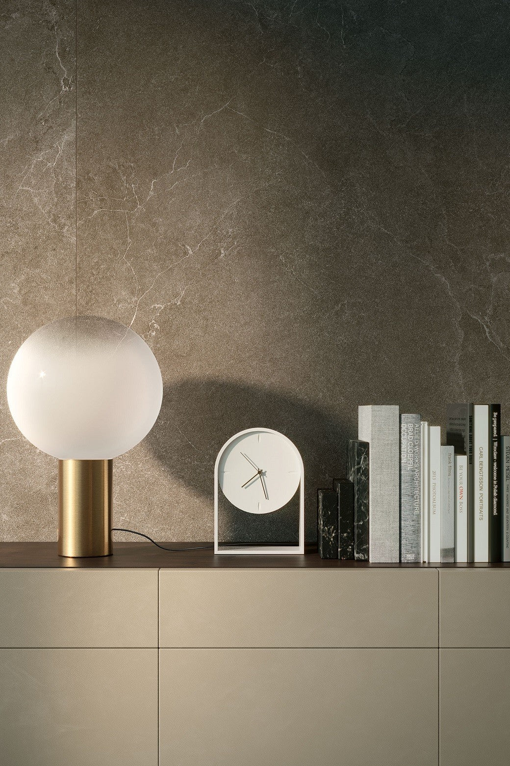 Cotto D'Este Kerlite Lithos 6plus Pavimento Rivestimento Desert Lt in porcellana, superficie e texture ravvicinata del...