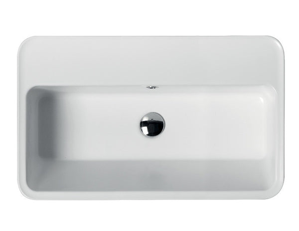 Colavene Wynn lavatoio 70x40 H.25 cm con foro in ceramica bianco lucido