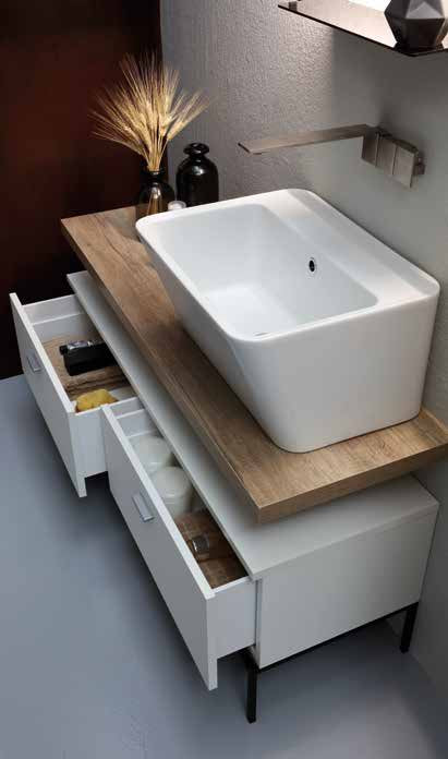 Colavene Wynn lavatoio 70x40 H.25 cm con foro in ceramica bianco lucido