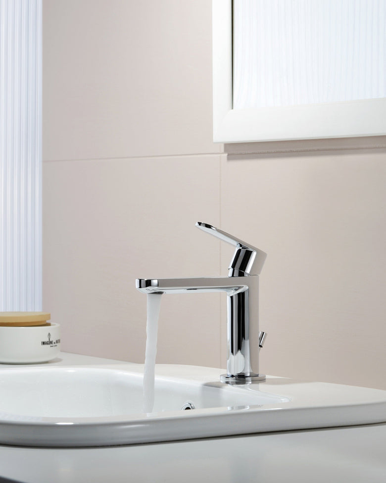 Paffoni Candy Ca075h Miscelatore lavabo Slim Air E Scarico, vista laterale del profilo e della forma