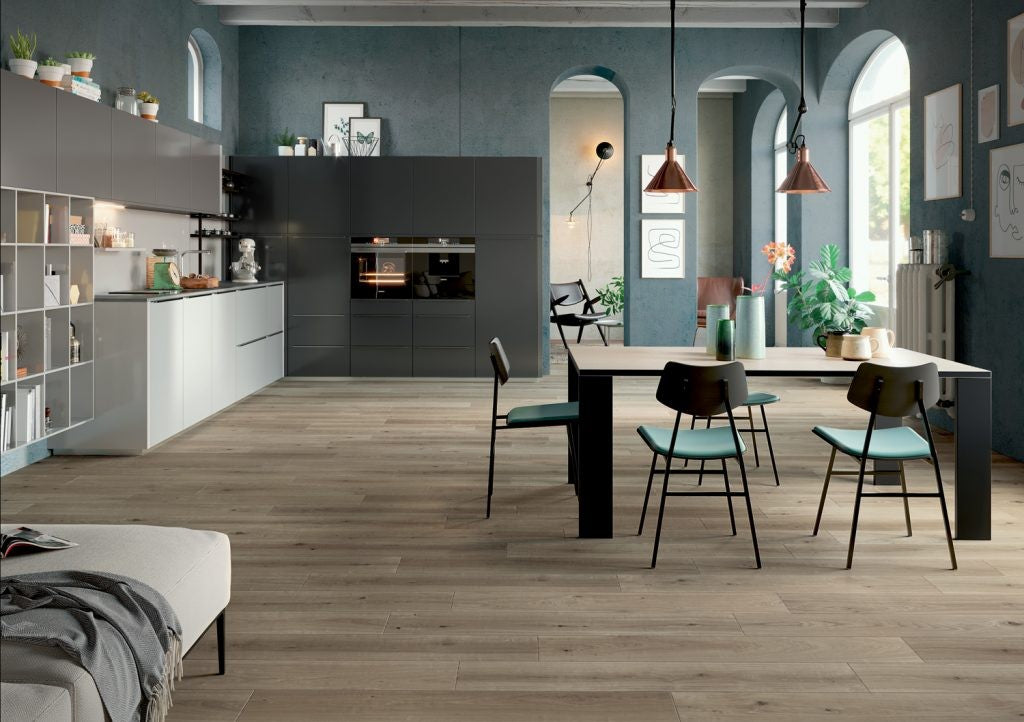 Blustyle Green Wood Pavimento Rivestimento Effetto Legno, vista del formato e dello spessore