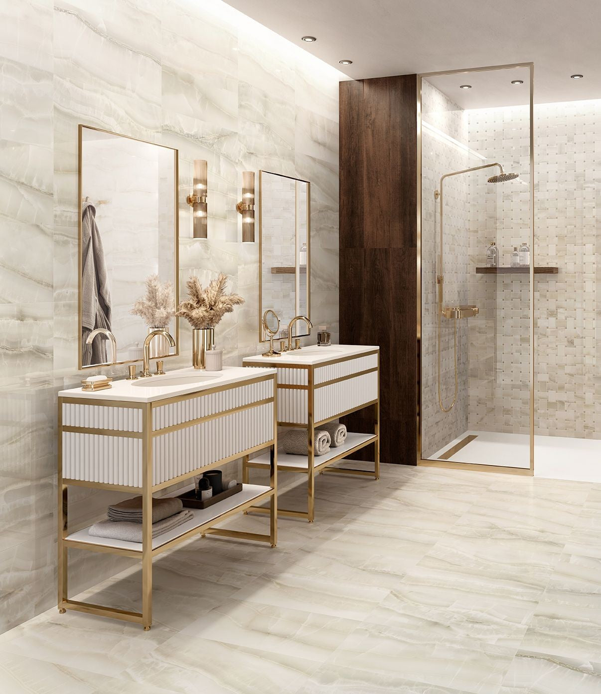 Pavimento 60x120 Effetto Marmo In Gres Porcellanato in ceramica e rettificato, superficie e texture ravvicinata del gres