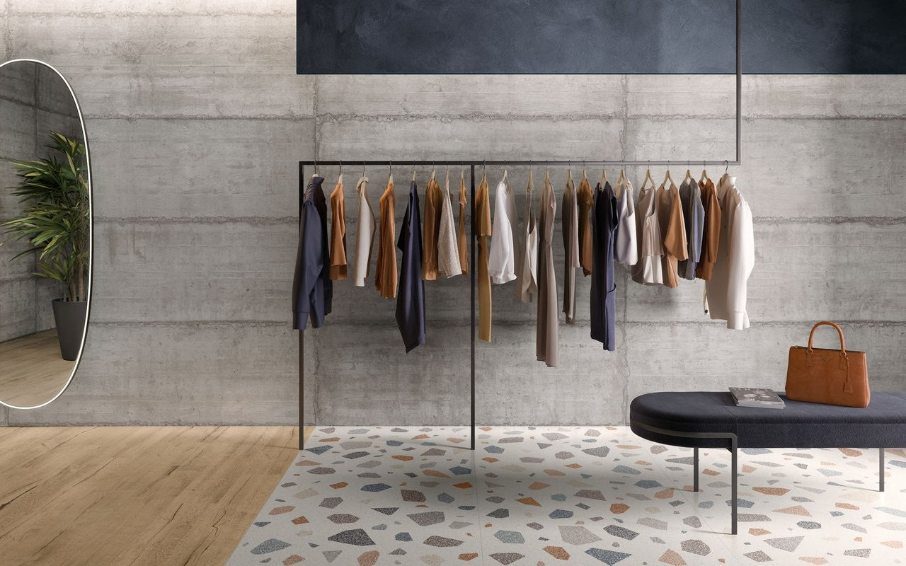 Pavimento Rivestimento 60x120 Grey Ceramica Sant Agostino, superficie e texture ravvicinata del gres