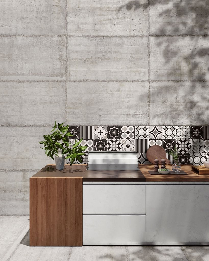 Pavimento rivestimento 90x90 effetto cemento Cement in ceramica e naturale, superficie e texture ravvicinata del gres