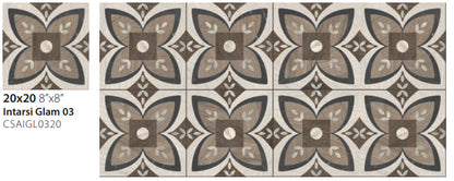 Pavimento 20x20 con decoro Effetto Legno In Gres Porcellanato Glam 03 Ceramica Sant Agostino Intarsi CSAIGL0320