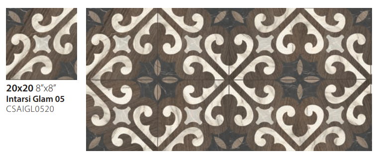 Pavimento 20x20 con decoro Effetto Legno In Gres in ambientazione completa, vista d'insieme della stanza