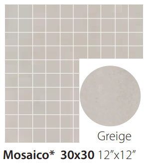 Rivestimento A Mosaico 30x30 Cm In Gres Porcellanato Greige posata in ambiente arredato, dettaglio della venatura