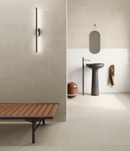 Pavimento Rivestimento 90x90 Cm Effetto Pietra In Gres Porcellanato Sand Ceramica Sant Agostino Silkystone CSASKSSA90