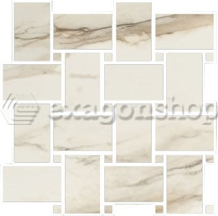 Maxi Rete 30x30 Effetto Marmo In Gres Porcellanato Gold Gold Kry posata in ambiente arredato, dettaglio della venatura