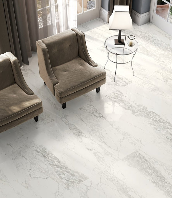 Pavimento Rivestimento 60x120 Cm Effetto Marmo In Gres Porcellanato Arabescato Lucido Ceramica Sant Agostino Trumarmi CSATMARK12