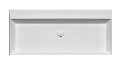 Antonio Lupi Gesto Lavabo 108x50 soprapiano o parete in ambientato su piano bagno con accessori - Antonio Lupi Design