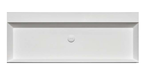 Antonio Lupi Gesto Lavabo 126x50 In Flumood bianco ambientato su piano bagno con accessori - Antonio Lupi Design
