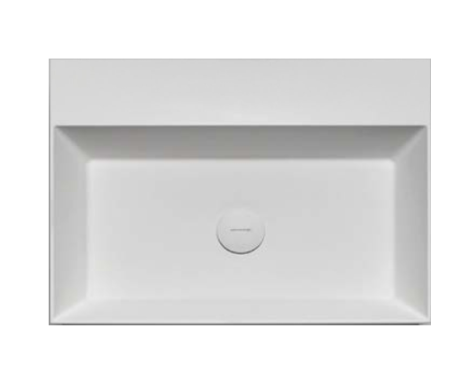 Antonio Lupi Gesto Lavabo 40x54 In Flumood bianco ambientato su piano bagno con accessori - Antonio Lupi Design