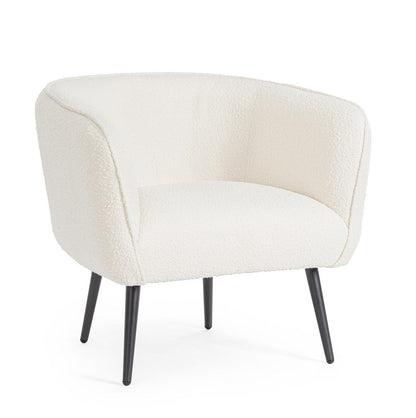 Andrea Bizzotto Avril poltrona effetto boucle bianco 0748307