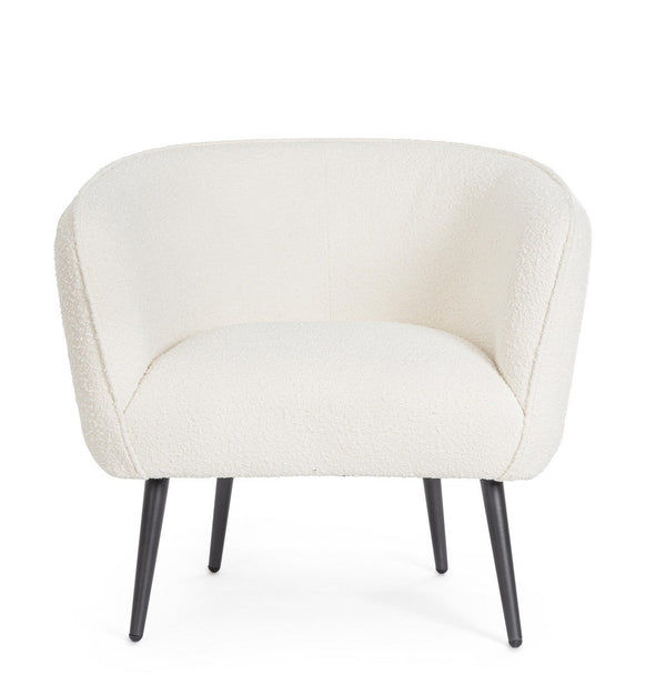 Andrea Bizzotto Avril poltrona effetto boucle bianco 0748307
