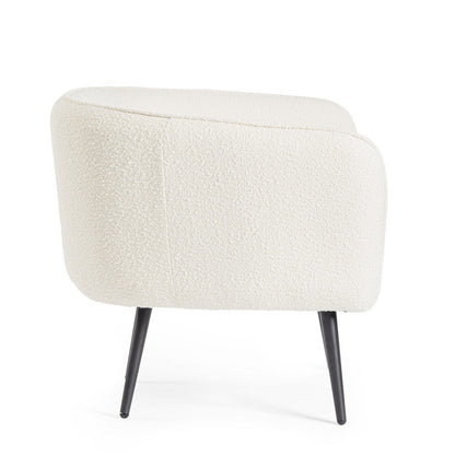Andrea Bizzotto Avril poltrona effetto boucle bianco 0748307