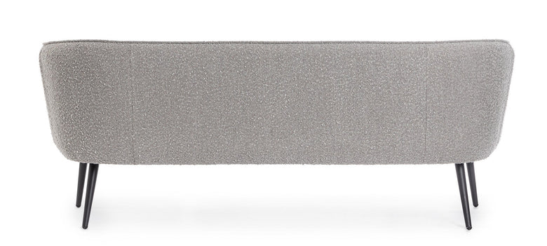 Andrea Bizzotto Avril Divano 3 Posti Effetto Boucle Grigio ambientato in spazio living con arredi coordinati