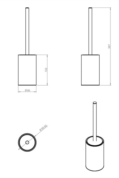 Portascopino wc a pavimento cromo Cosmic Architect 2350101