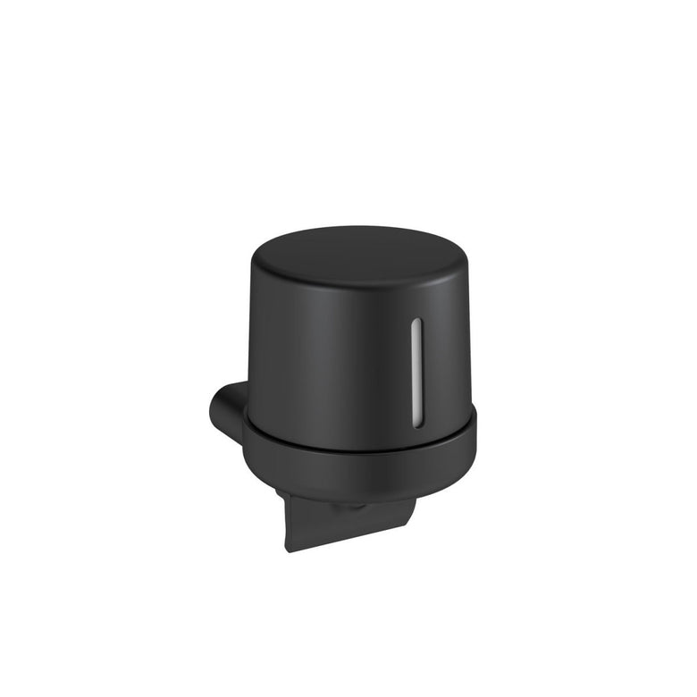 Dispenser sapone liquido a muro Nero Satinato Industrias Soft Black Nero Sat montato a parete, vista del design e della...