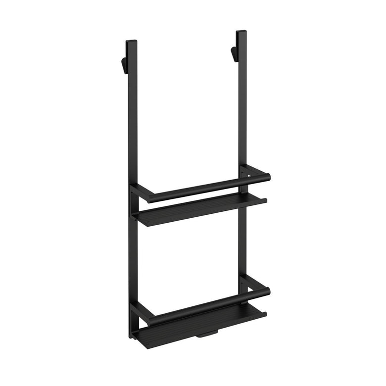 Cavalletto Portasapone per box doccia Nero Opaco Cosmic installato in bagno moderno con ante in vetro temperato...