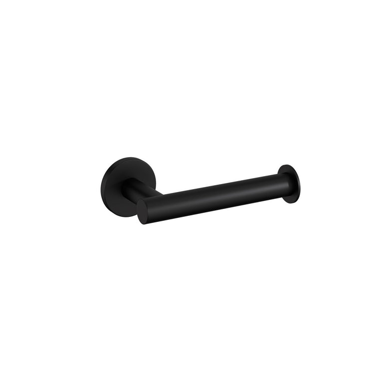 Portarotolo Bagno Senza Coperchio Nero Opaco Cosmic Nero Satinato montato a parete, vista del design e della finitura...