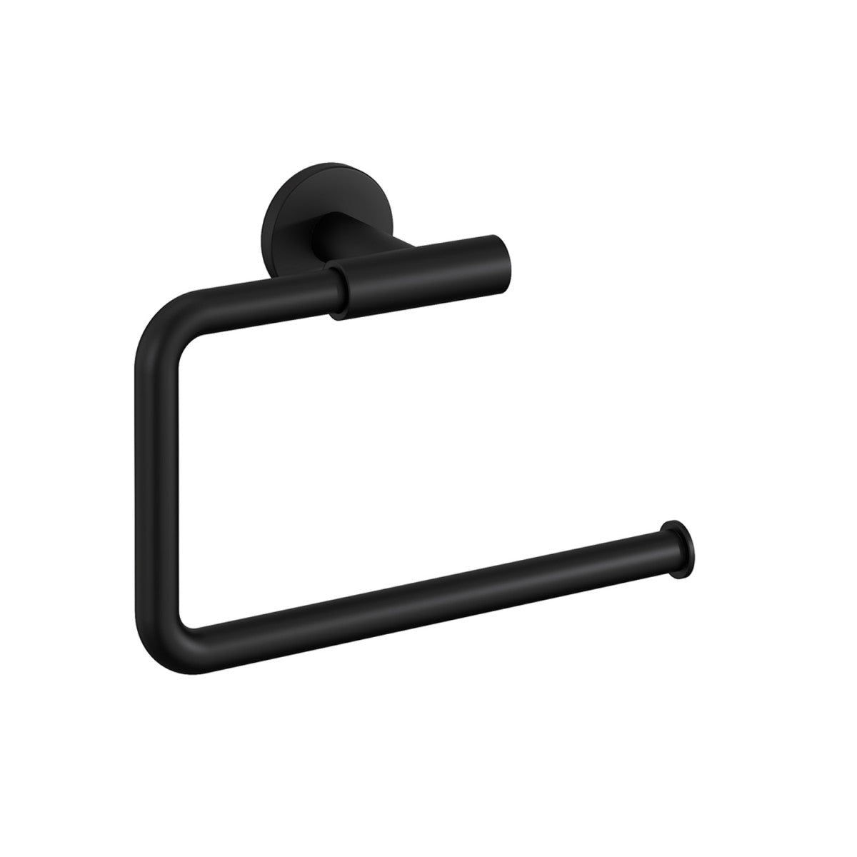Portasalviette ad anello nero Soft Black Architect Soft Black Nero Sat montato a parete, vista del design e della finitura