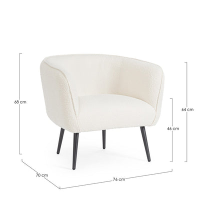 Andrea Bizzotto Avril poltrona effetto boucle bianco 0748307