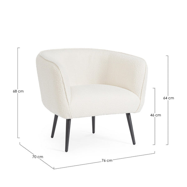 Andrea Bizzotto Avril poltrona effetto boucle bianco 0748307