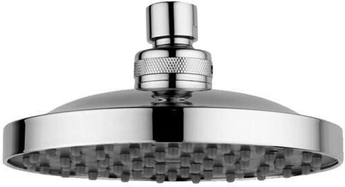 Paffoni soffione doccia 15 cm tondo 8 mm in abs cromo, dettaglio ravvicinato della finitura e del marchio