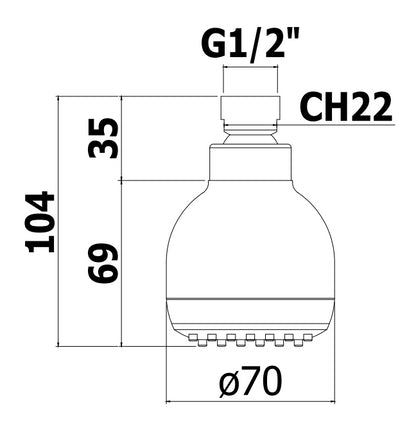 Paffoni Alabama Zsof031 soffione a 2 getti 70 mm anticalcare in abs cromo